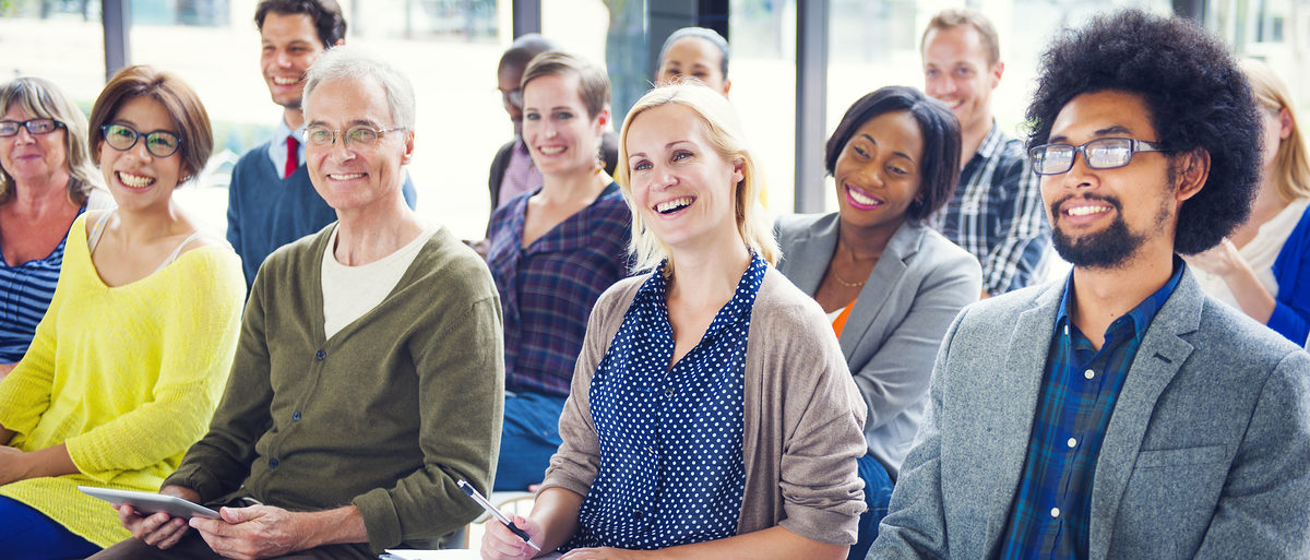 Group of Diverse Multiethnic Cheerful Audience