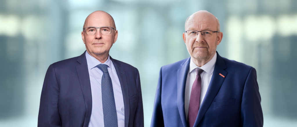 Fotocollage: IHK-Präsident Heinz-Herbert Dustmann (l.) und HWK-Präsident Berthold Schröder
